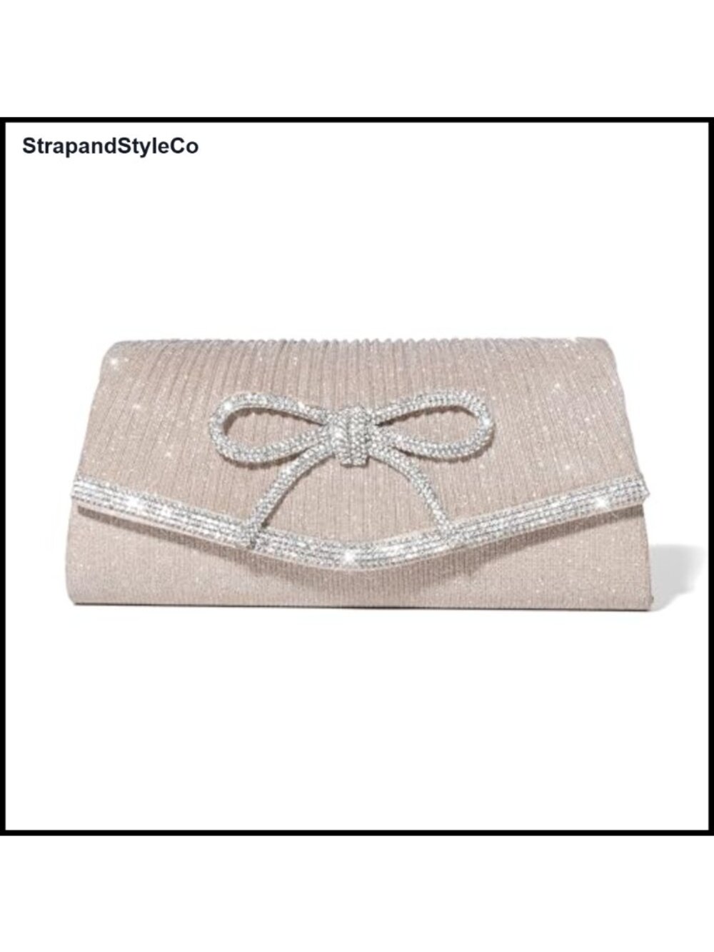 Rhinestone Bow Clutch Evening Bag Sparkly Crossbody Purse Wedding Prom